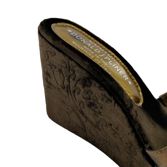 COUTURE DONALD J PLINER Bronze Leather and Velvet - Picture 11 of 12